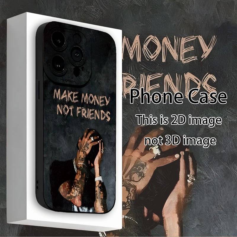 1Pc Black For iPhone 7 8 SE2 SE3 Make Money Not Friends Phone Case