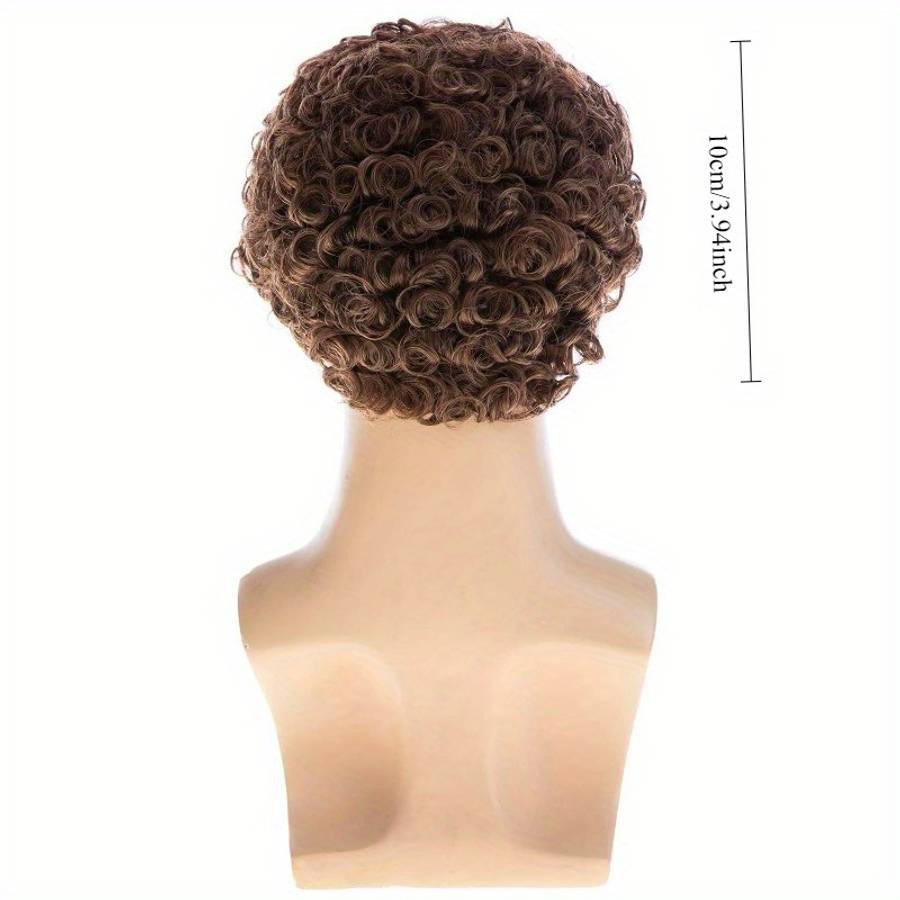 Dark Brown Mens Wigs Hair Length 10.16Cm