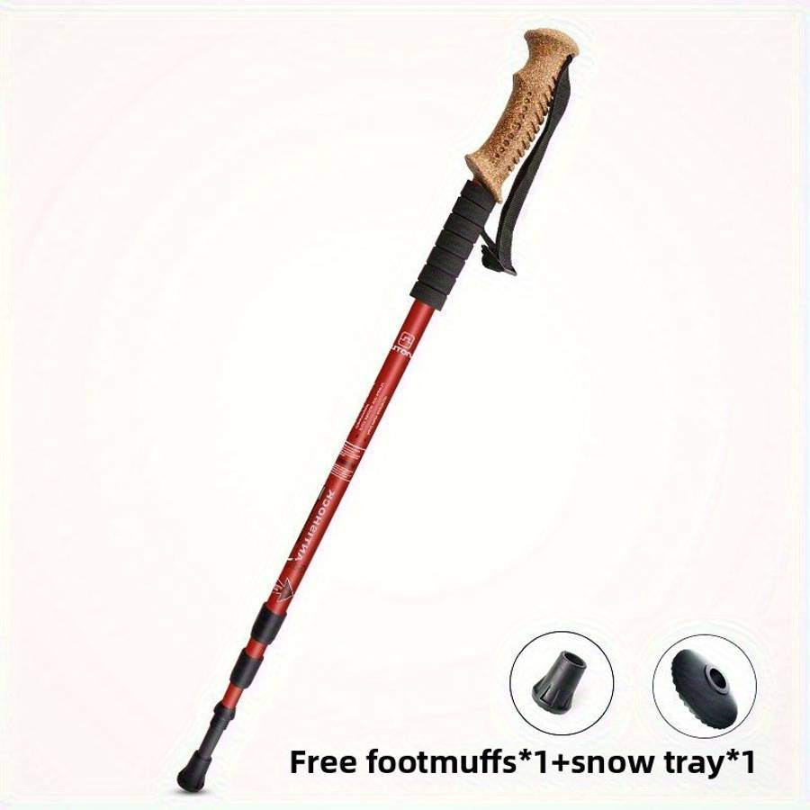 Premium Aluminum Alloy Summer Hiking Pole Camping Cork Handle Stick Outdoor