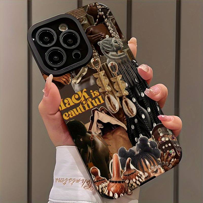 1Pc Mixed Color For iPhone 7 Plus 8 Plus African Art and Jewelry Phone Case