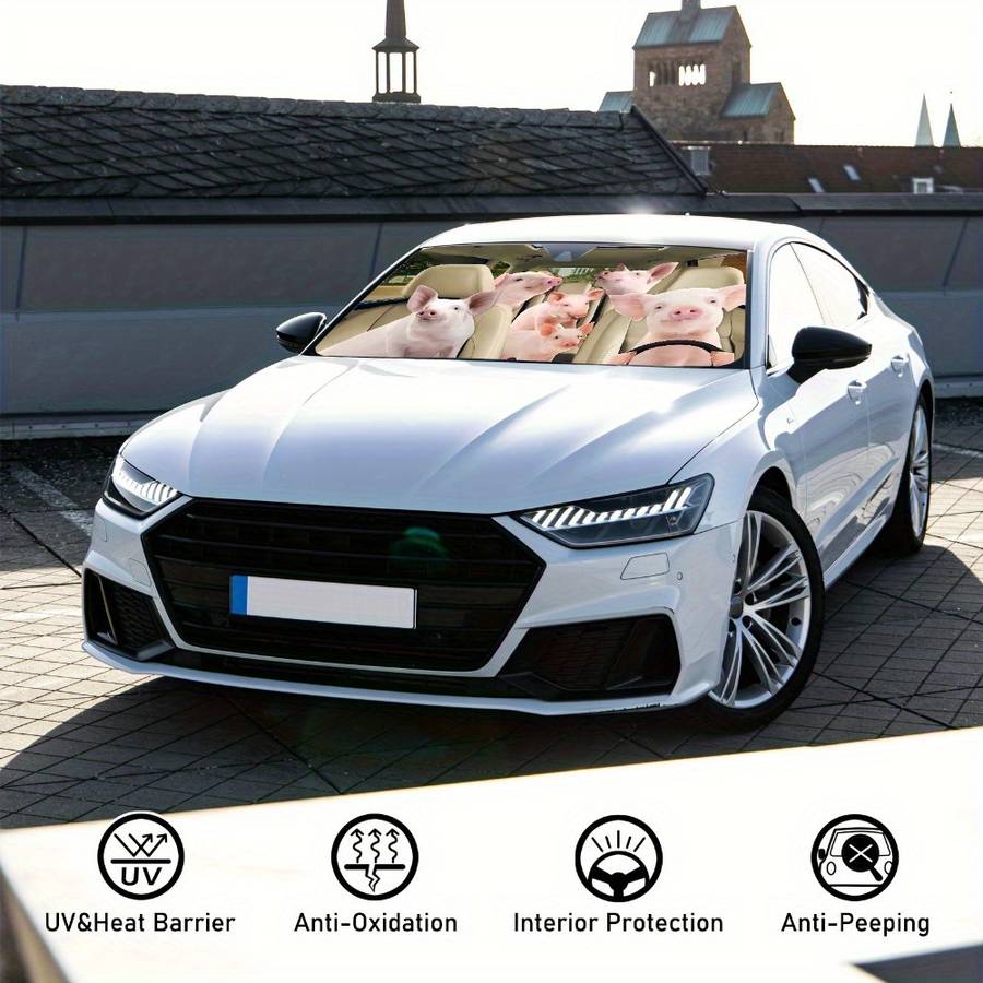 Car Sun Shades Items Pig Family