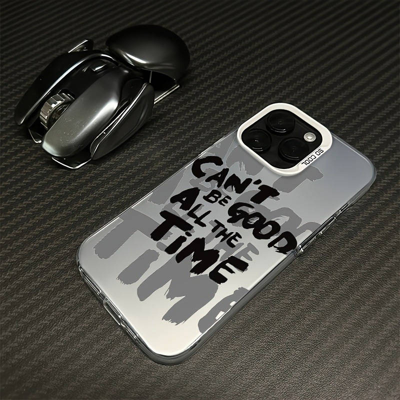 1Pc Black For iPhone XR English Patterns Phone Case