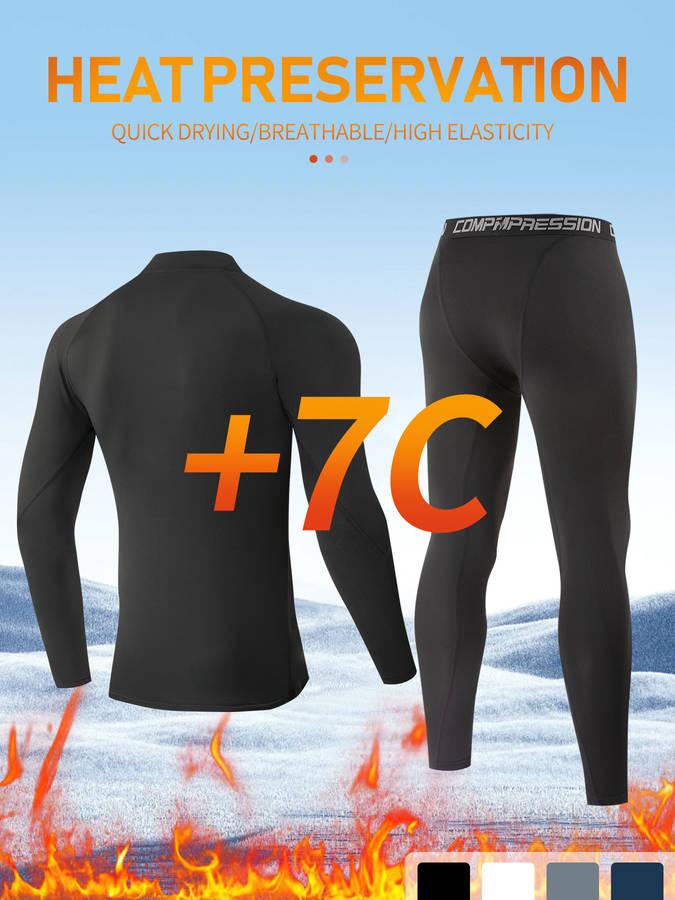 Thermal Underwear Color White Gray Line Sizem