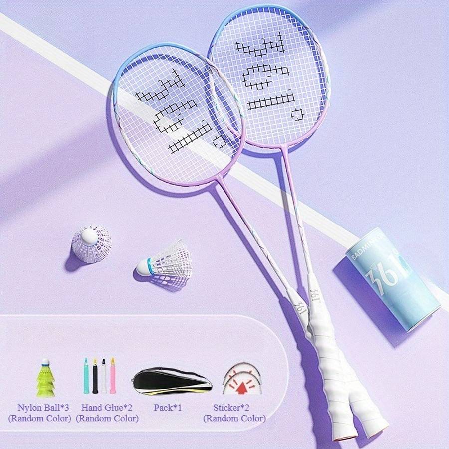 Badminton Racket Color 775 Blue Purple  Pink Green  Free 6Piece Set