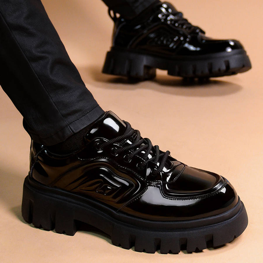 Mens Leather Shoes Color Black Height Increasing Sizeuk 7.5