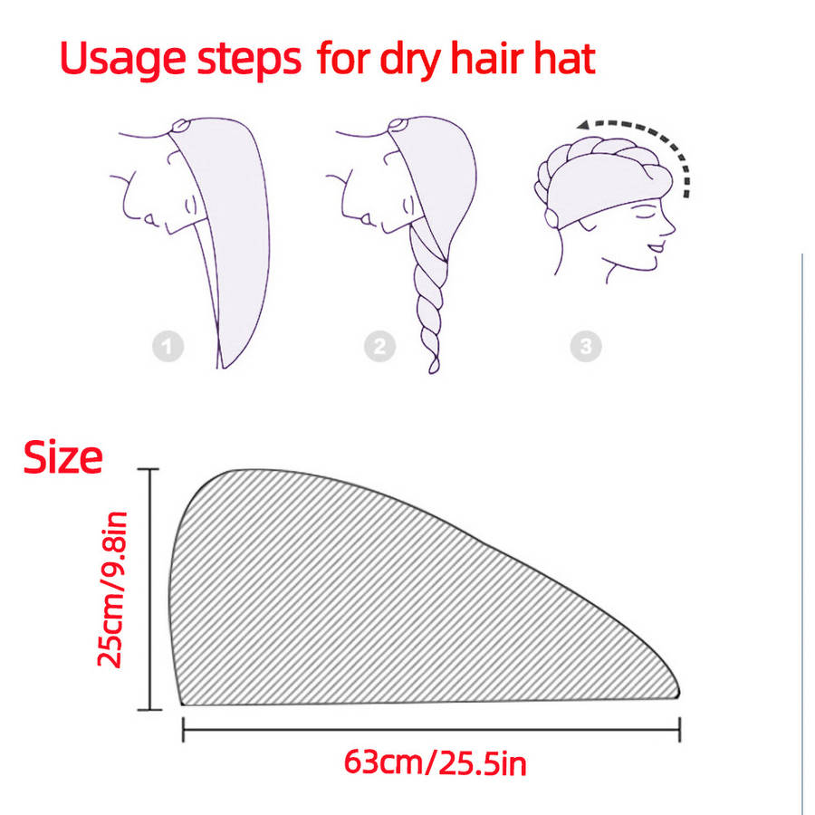 Hair Turban 4Pcs Mixed Colors PinkBlueGrayBrown
