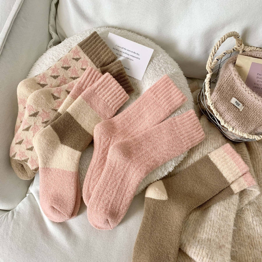 Women S Socks Color 5 Pairspink Twisted Doughnut Size Onesize