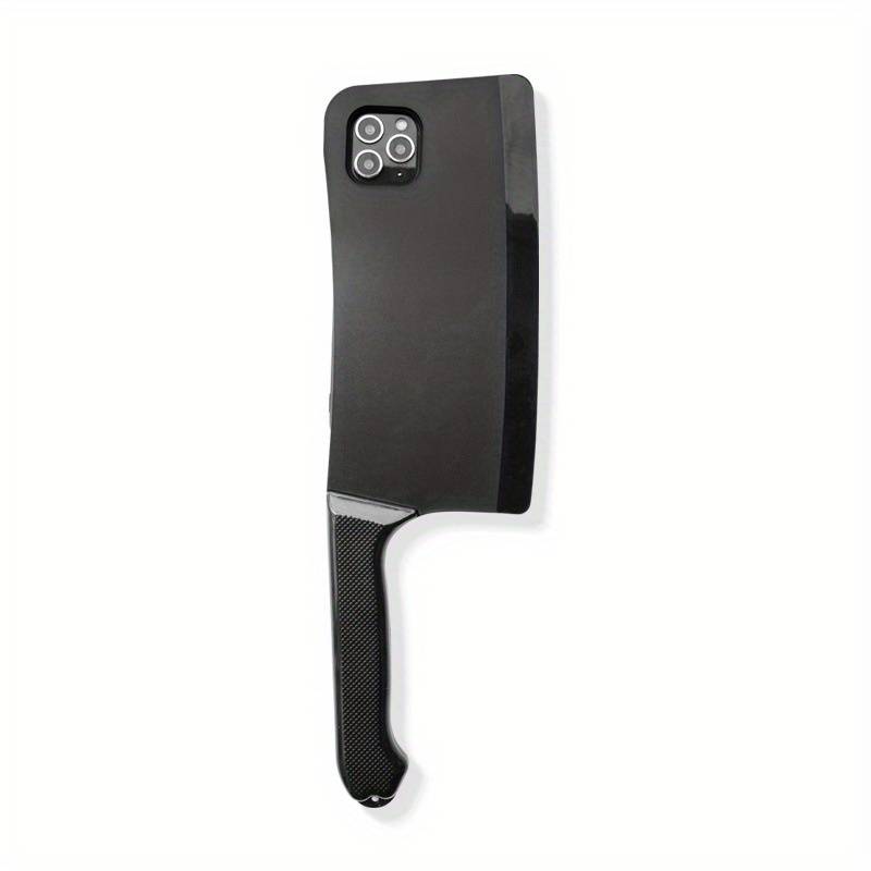 1Pc Black For iPhone 14 Toy Kitchen Knife Phone Case