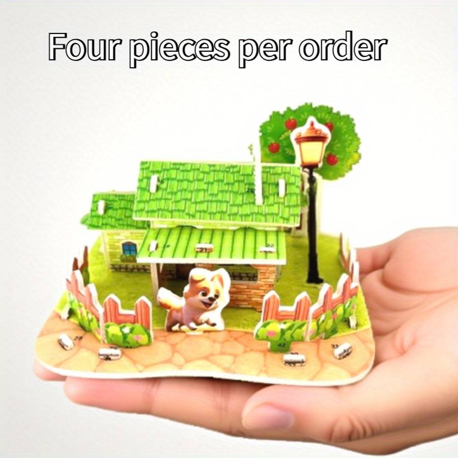 Building Toy Architectural Model Toy Set Model Random Quantity 4 Pcs