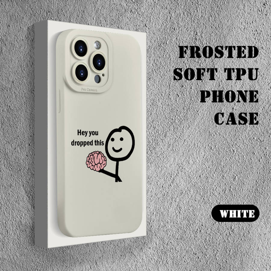 1Pc White For iPhone Xs Black And White Pattern Couple Phone Case