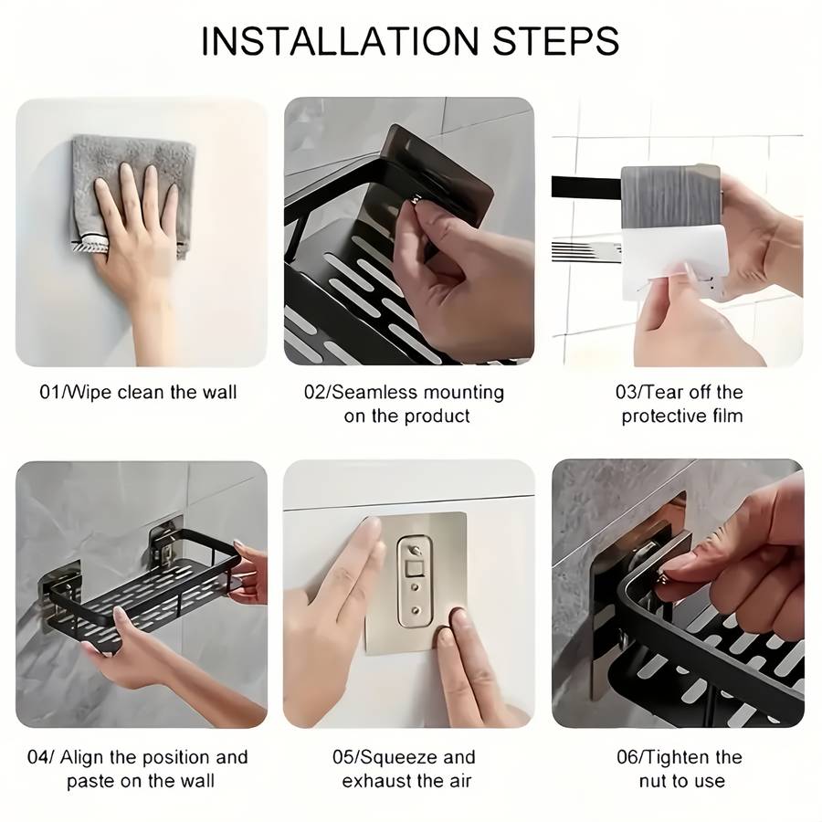 Bathroom Storage Rack Size 2 Wall Hooks  Shelf