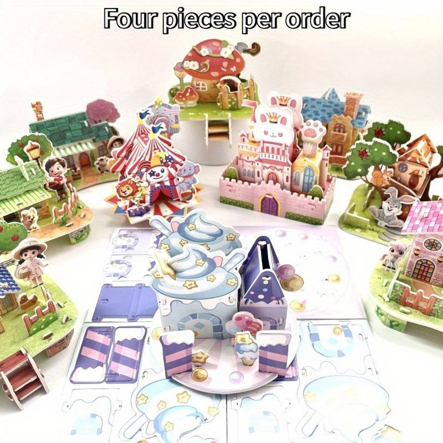 Building Toy Architectural Model Toy Set Model Random Quantity 4 Pcs