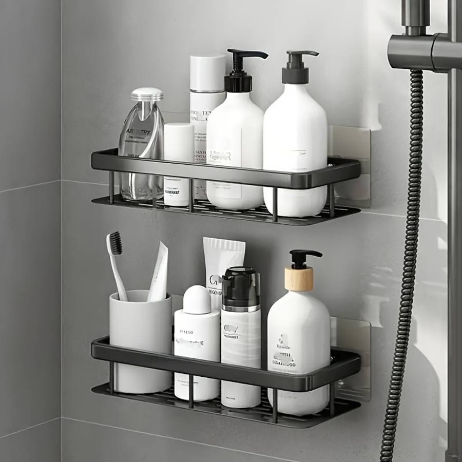 Bathroom Storage Rack Size 2 Wall Hooks  Shelf
