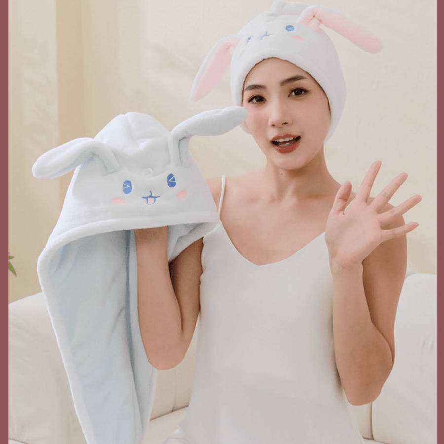 Hair Turban White Blue Weight Doublelayered And Thick.