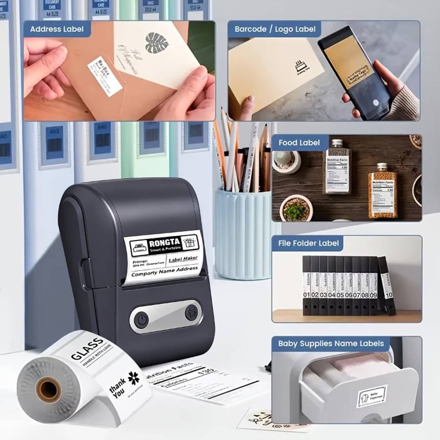 Printer Color Black Machine  1 Roll Of 50*60Mm Paper