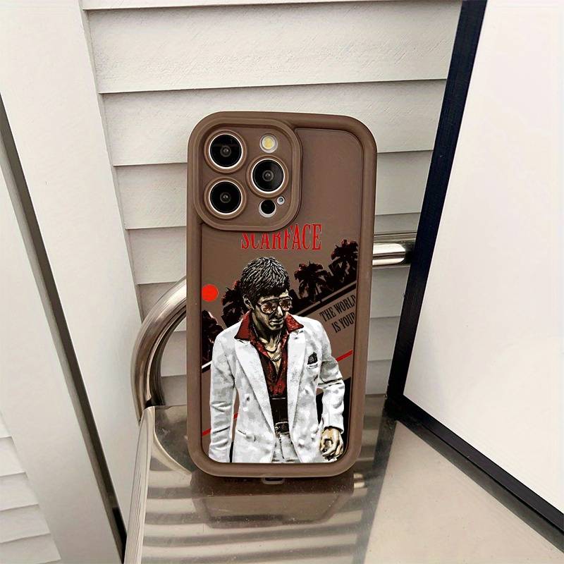 1Pc Mixed Color For iPhone 14 Pro Scarface Tribute Pattern Phone Case