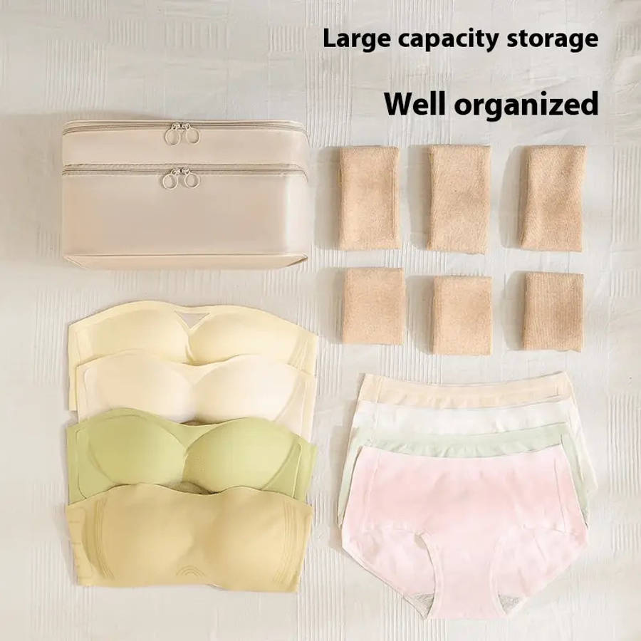 Grand Luxury Double Layer Underwear Storage Bag Travel Underpants Socks Moving I