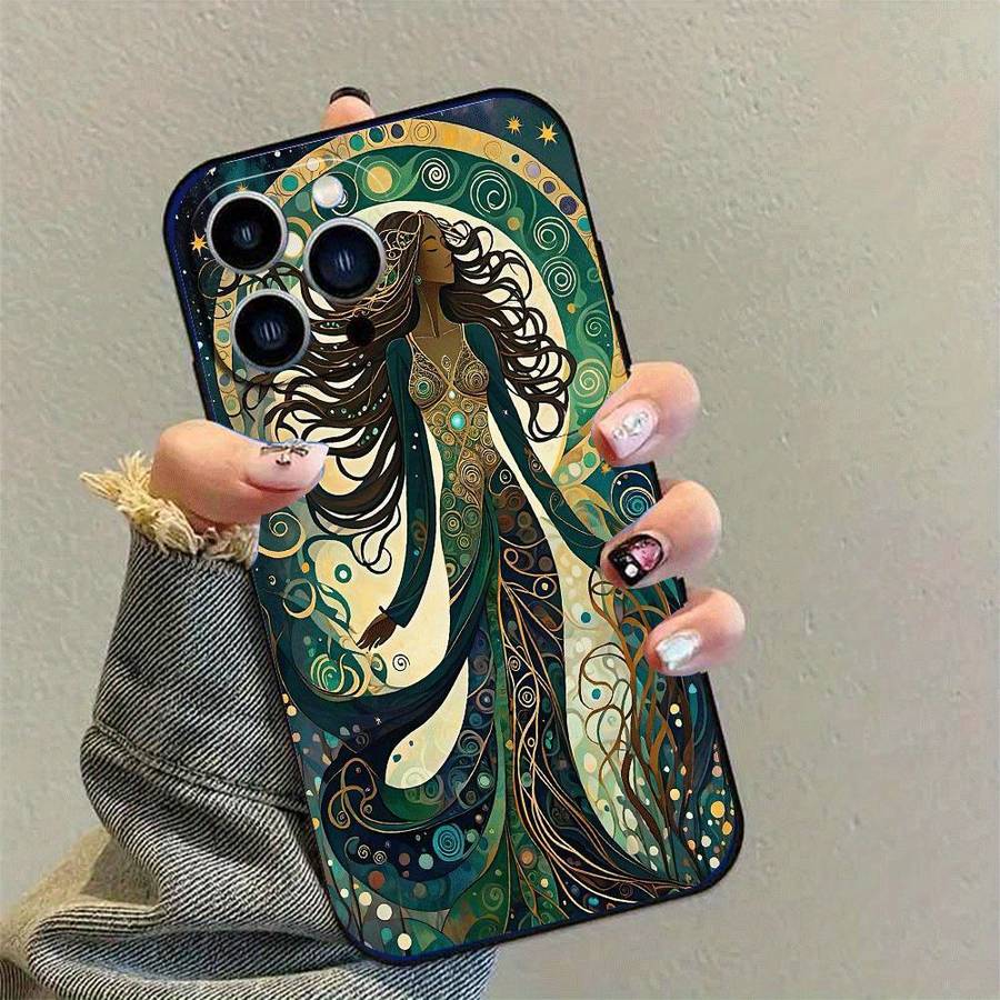 1Pc Black For iPhone 14 Pro African Style Phone Case