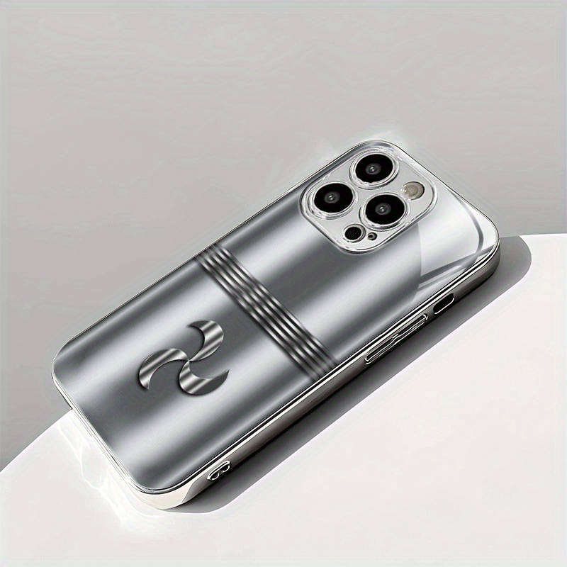 1Pc Silvery For iPhone 14 Pro Business Logo Pattern Phone Case
