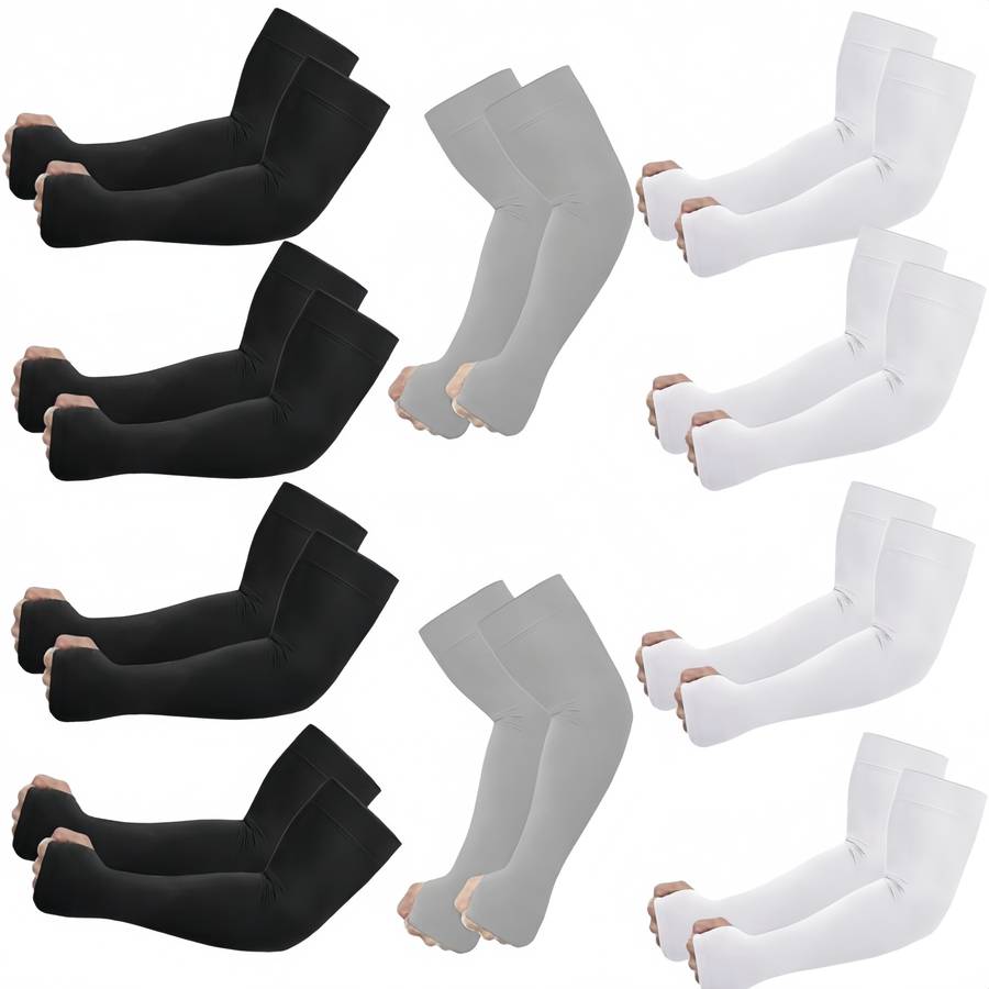 Sunscreen Sleeves Color 10 Pairs 5 Black 5 White