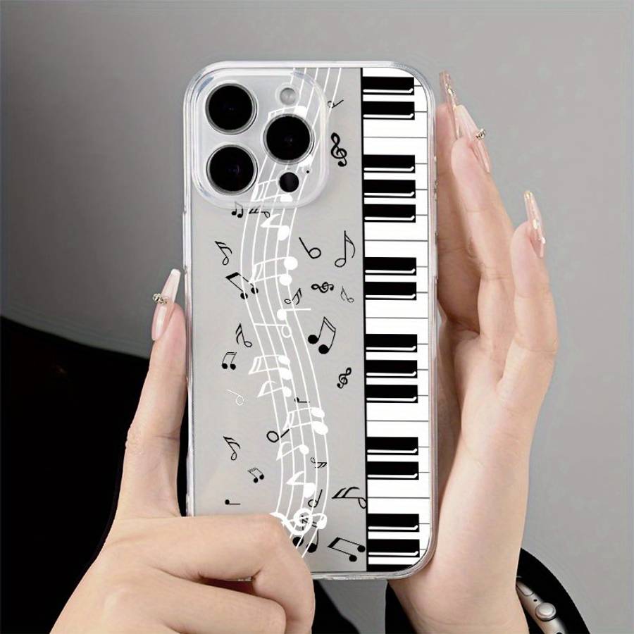1Pc Transparent For iPhone 13 Mini Piano Sheet Music Phone Case