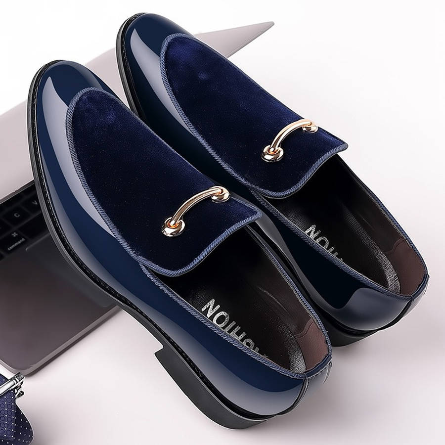 Mens Leather Shoes Color Blue Sizeuk 11
