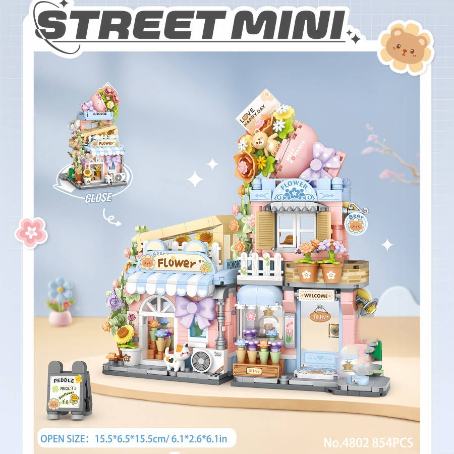 Building Toy Architectural Model Toy Set Style Flowers