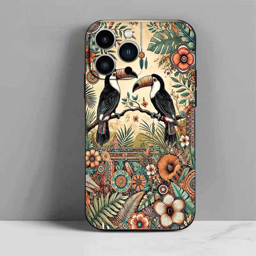 1Pc Black For iPhone 12 Pro African Style TPU Phone Case