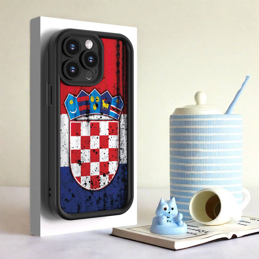 1Pc Black For iPhone 13 Pro Max Croatian Coat Of Arms Phone Case