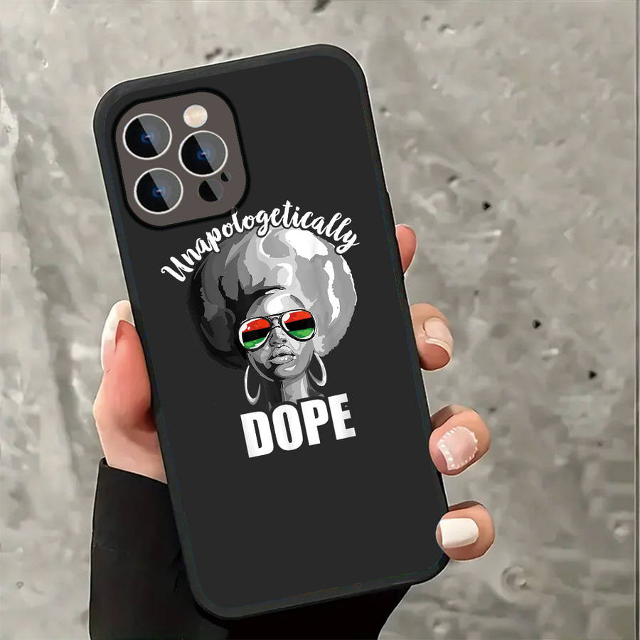 1Pc Black For iPhone 15 Pro Style Africa Phone Case