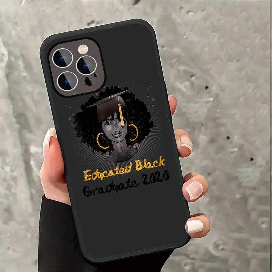1Pc Black For iPhone 14 Plus Celebrating Educated Phone Case