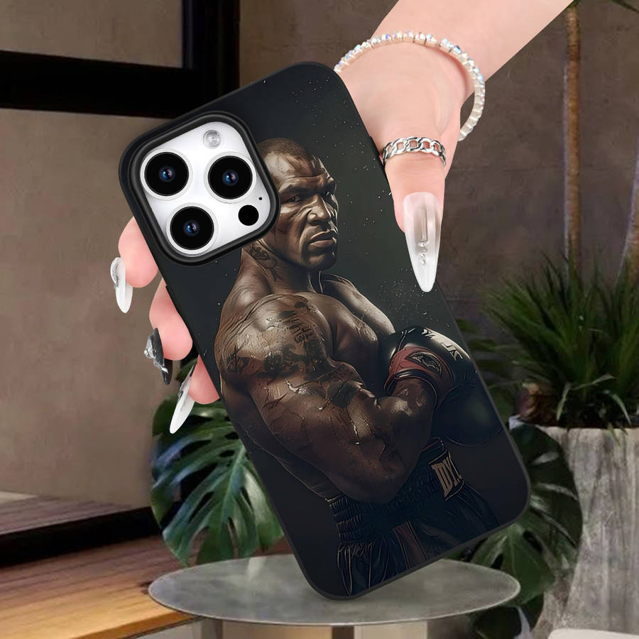1Pc Black For iPhone 11 Pro Boxing King Pattern Phone Case