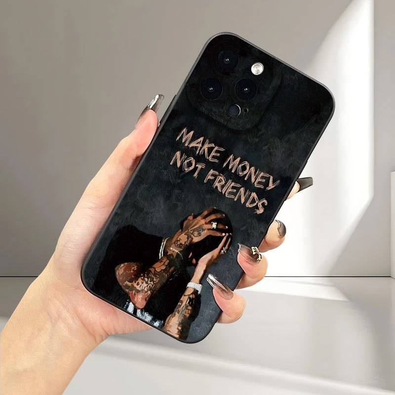 1Pc Black For iPhone 7 8 SE2 SE3 Make Money Not Friends Phone Case