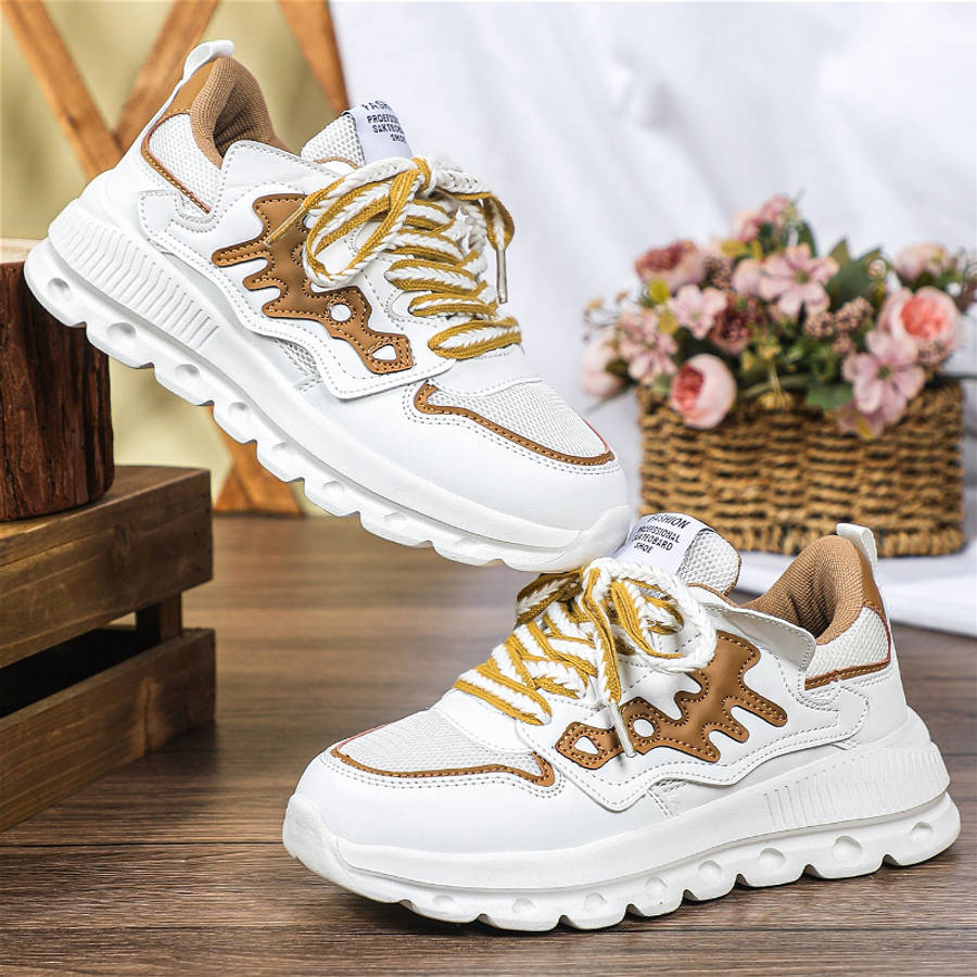 Women S Sneakers Color White Brown Sizeuk 8