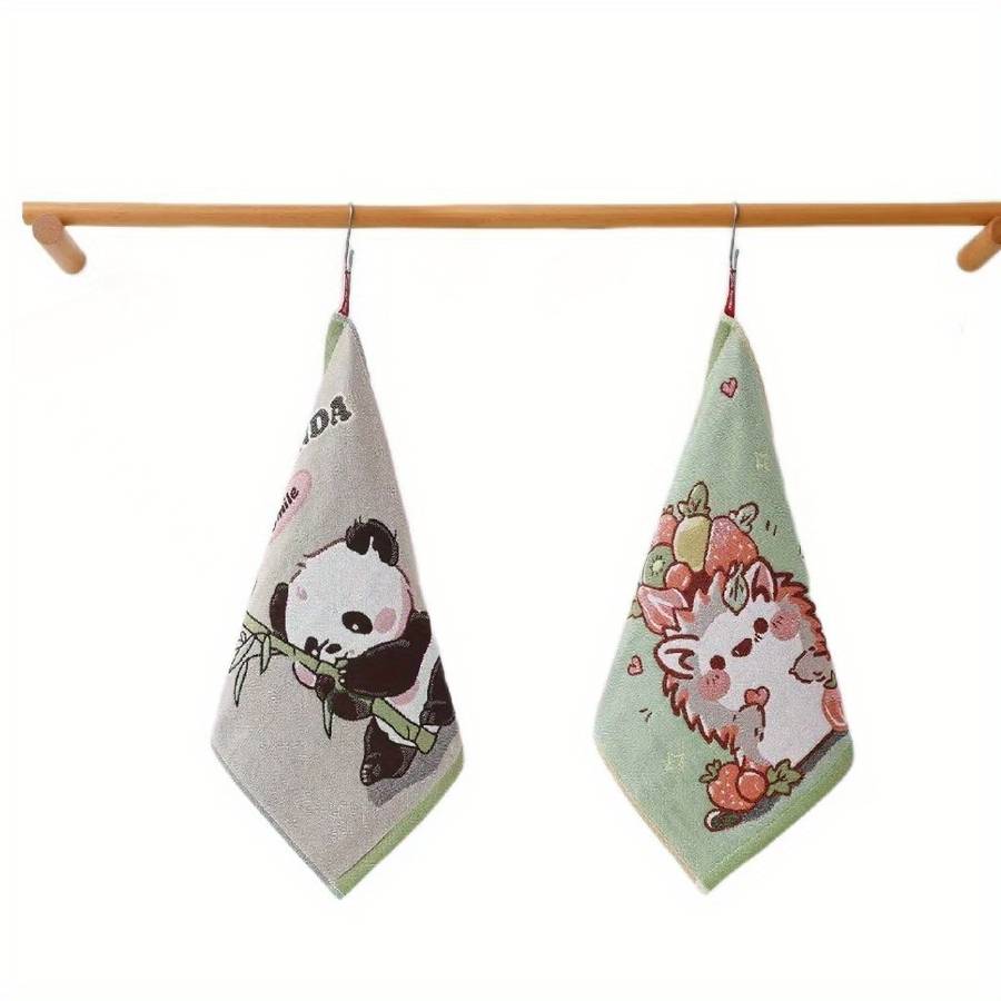 Towel Color 2Pcs Panda  Hedgehog
