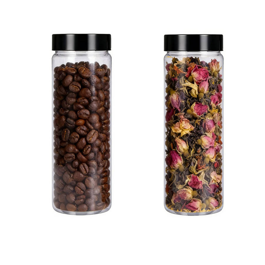 Sealed Jar Color Black Cover Quantity4 Pcs 2 Containers  2 Lids