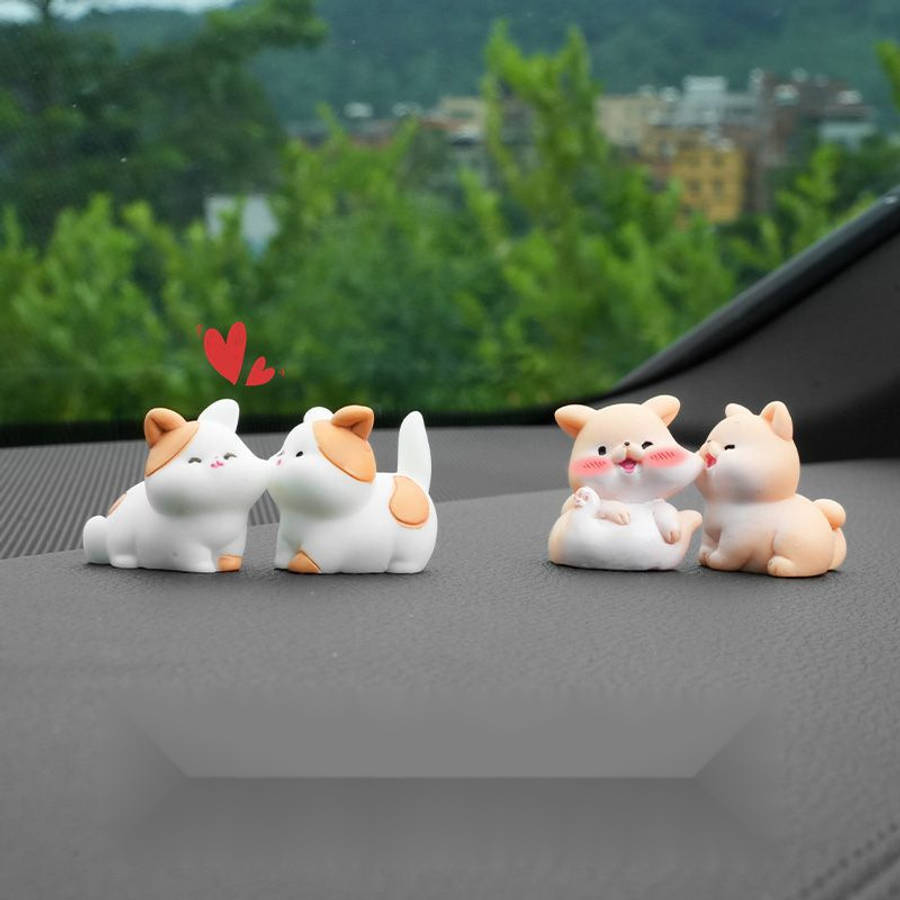 Car Interior Decor With Adhesive-Freecolor Kiss On The Face Cat Size
