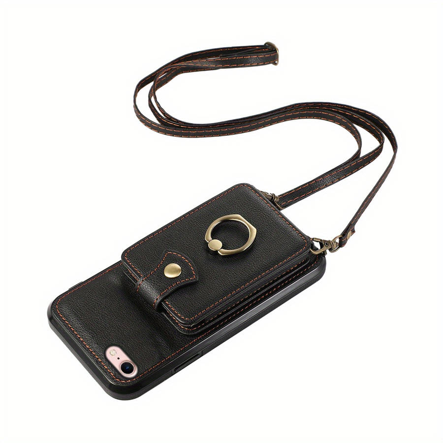 1Pc Brown For iPhone 12 Protective Case Wallet Phone Case