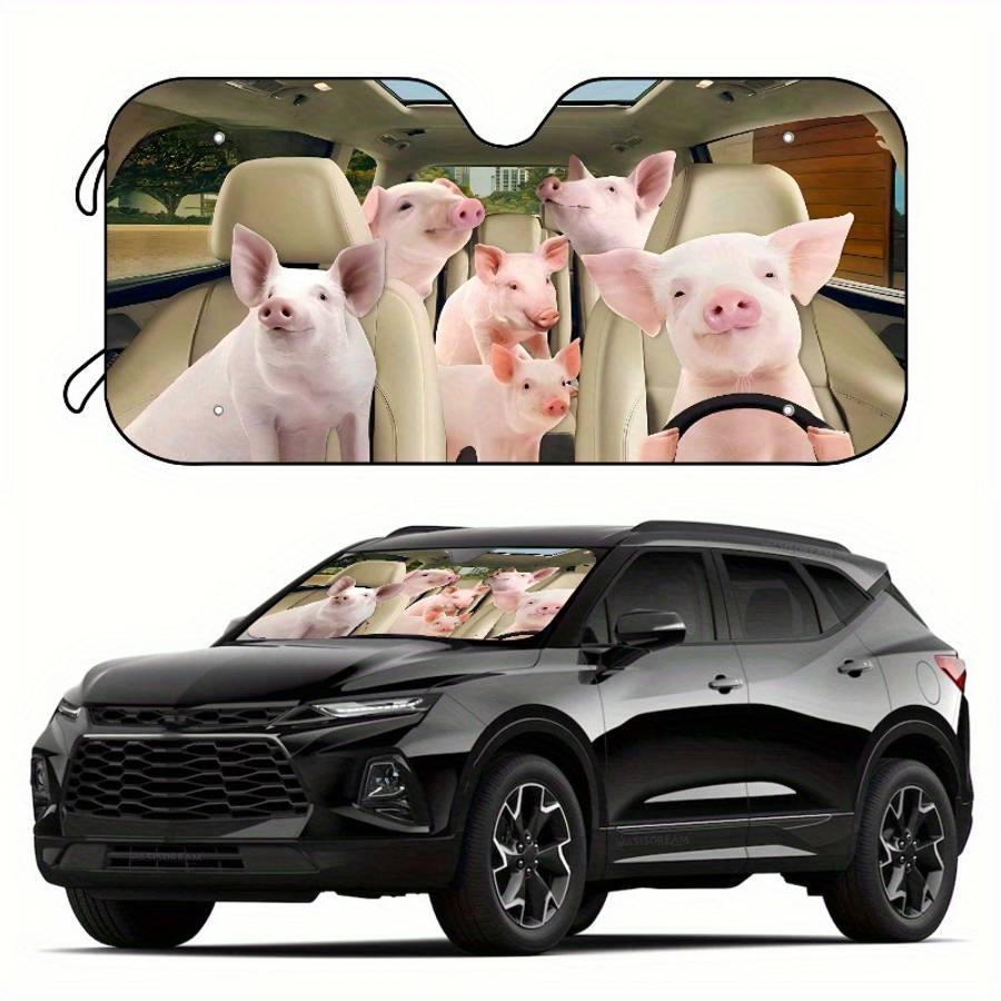 Car Sun Shades Items Pig Family