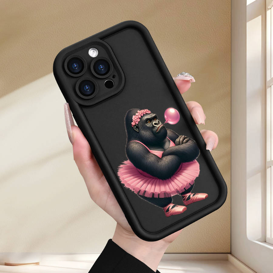 1Pc Black For iPhone SE Dancing Gorilla Phone Case