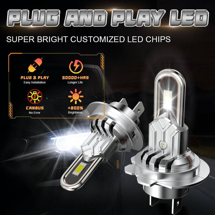 Car Lights Color Super Bright Storage 2Pcs 6500K Canbus