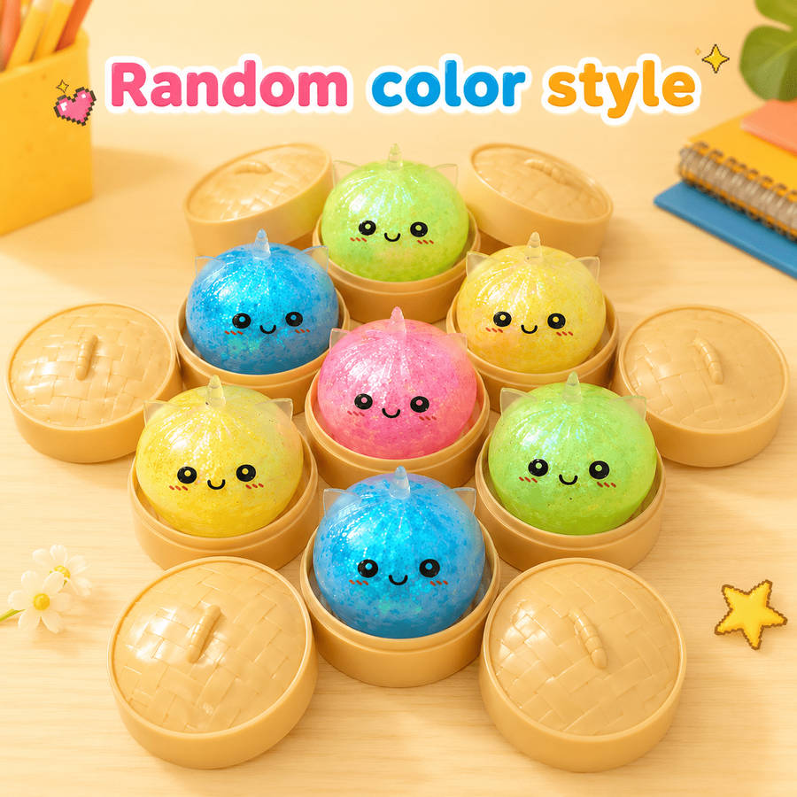 Squeezable Toys Style 2 Piece Set 1 Steamed Bun 1 Steamer Items Random Color Style