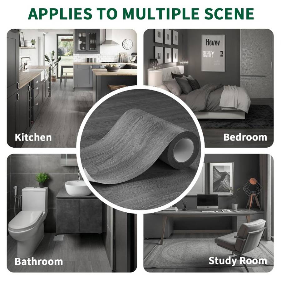 Self Adhesive Floor Stickers Gray Oak 60Cm*300Cm