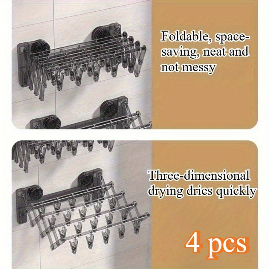 Clothes Rack Transparent Gray 4 Packs Of 40 Clips