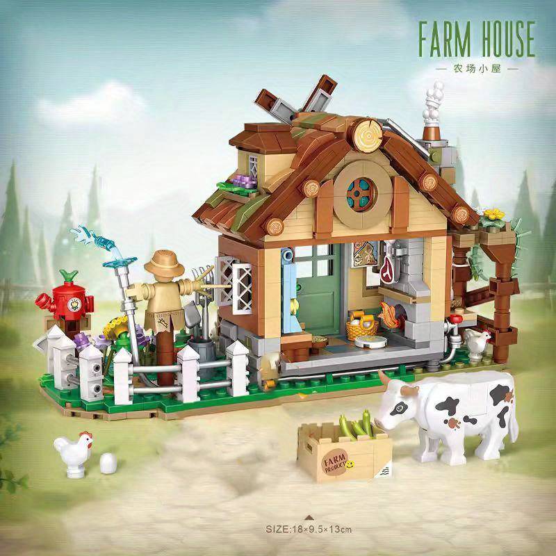 Building Toy Architectural Model Toy Set Style Farm House