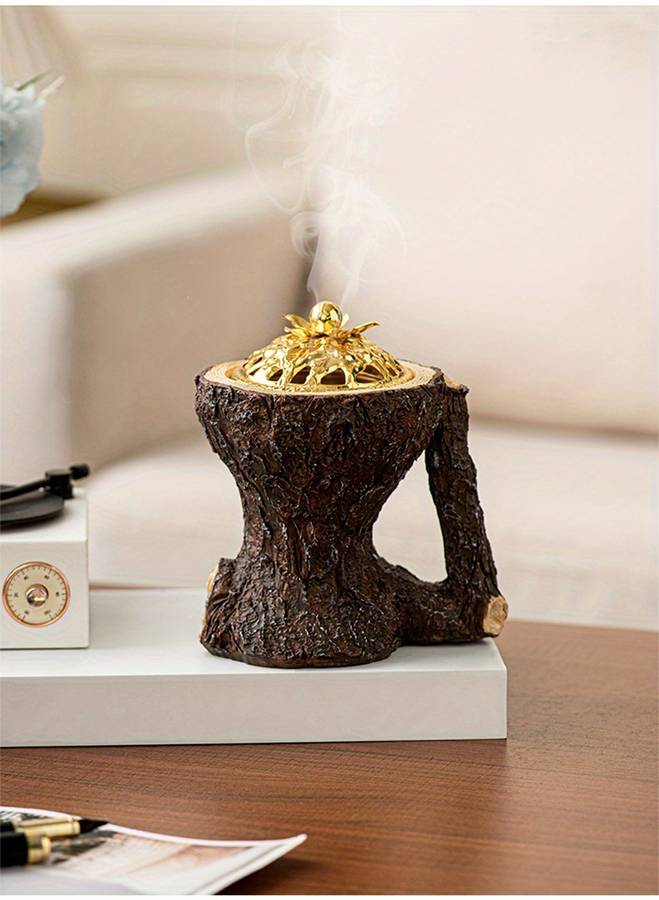 Incense Burner Color  Tree Bark Handle Incense Burner
