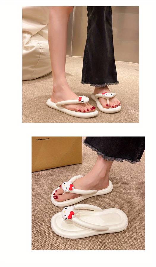 Ladies Summer Flip Flops White Uk 6