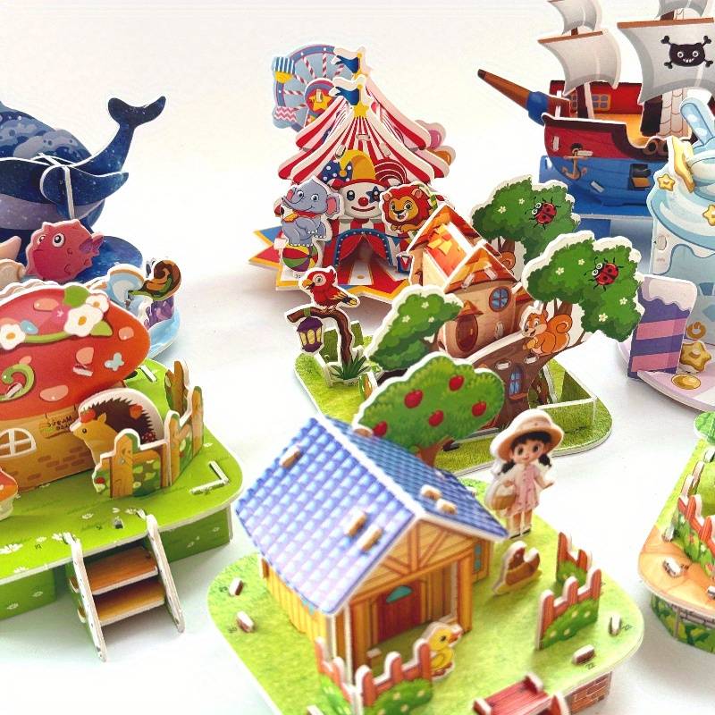 Building Toy Architectural Model Toy Set Style Random Quantity 4 Pcs