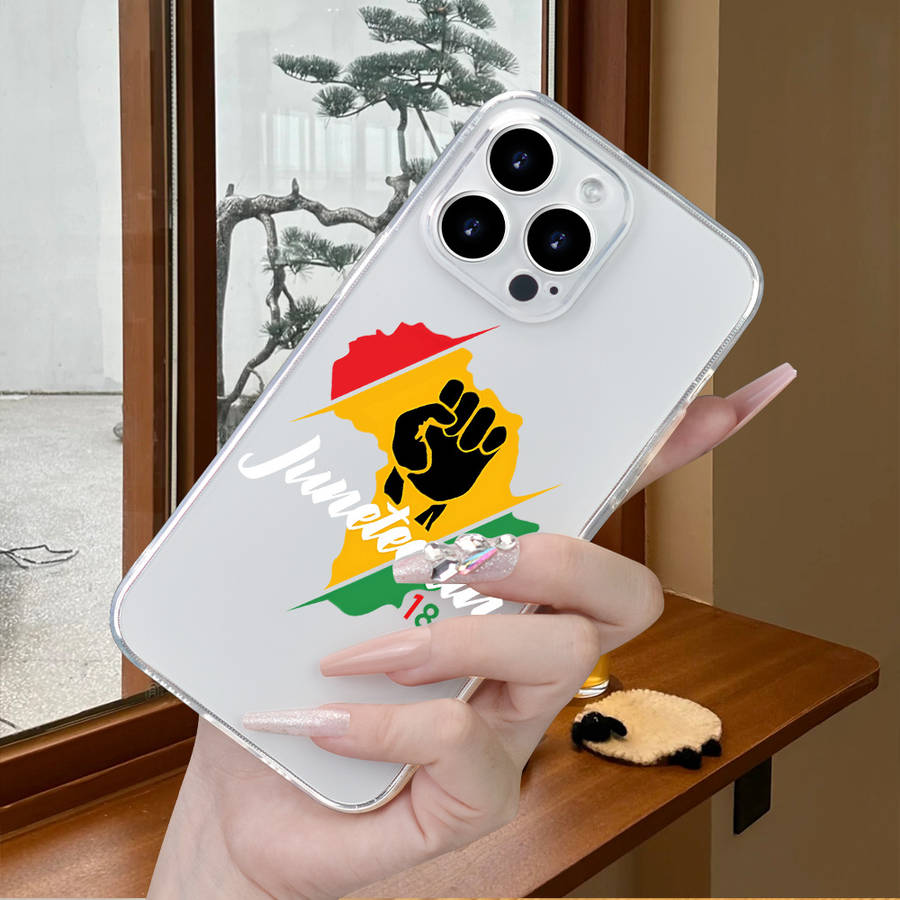 1Pc Transparent For iPhone XS Max Power African Continent Phone Case