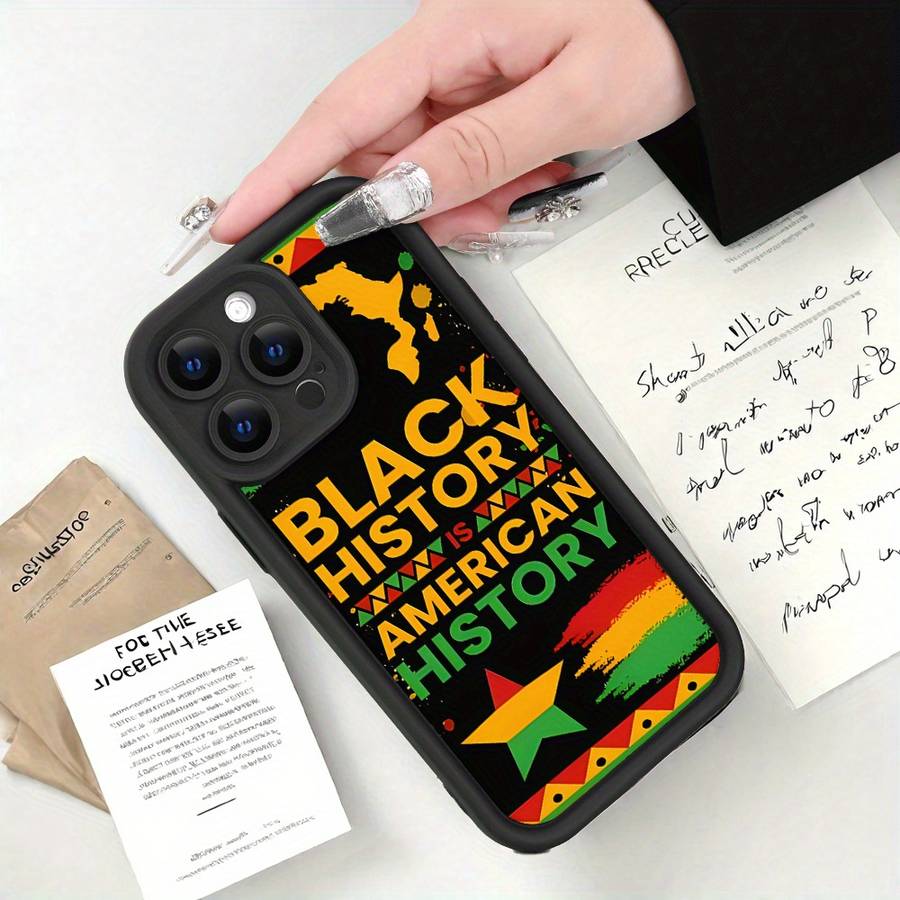1Pc Black For iPhone X XS African Map Pattern Phone Case